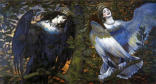 Сирин, фрагмент картины Виктор Васнецов 1896 год