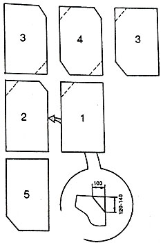 Порядок обрезки листов при их укладке с совмещением : продольных стыков