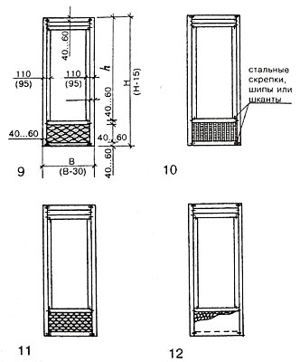 Примеры заполнения щитов дверных полотен (продолжение)